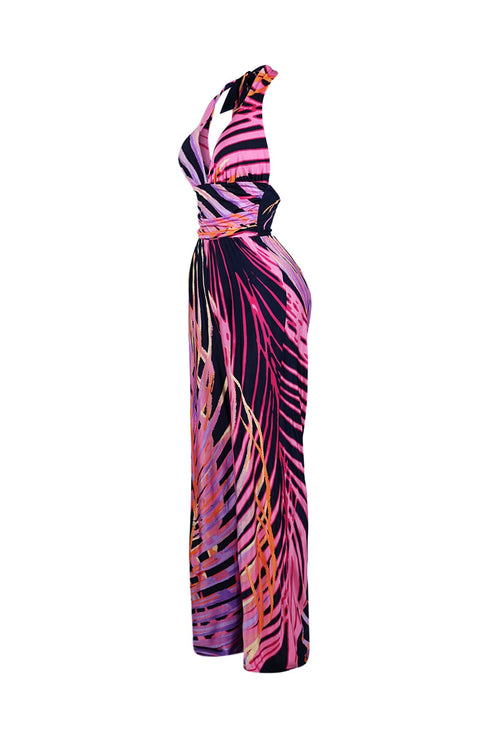 Artful Printed Halter Jumpsuit